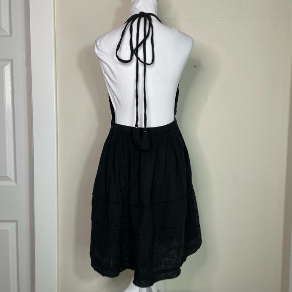 Elan Raw Edge Halter Gauze Cotton Cover-Up Dress Size L - Picture 6 of 12